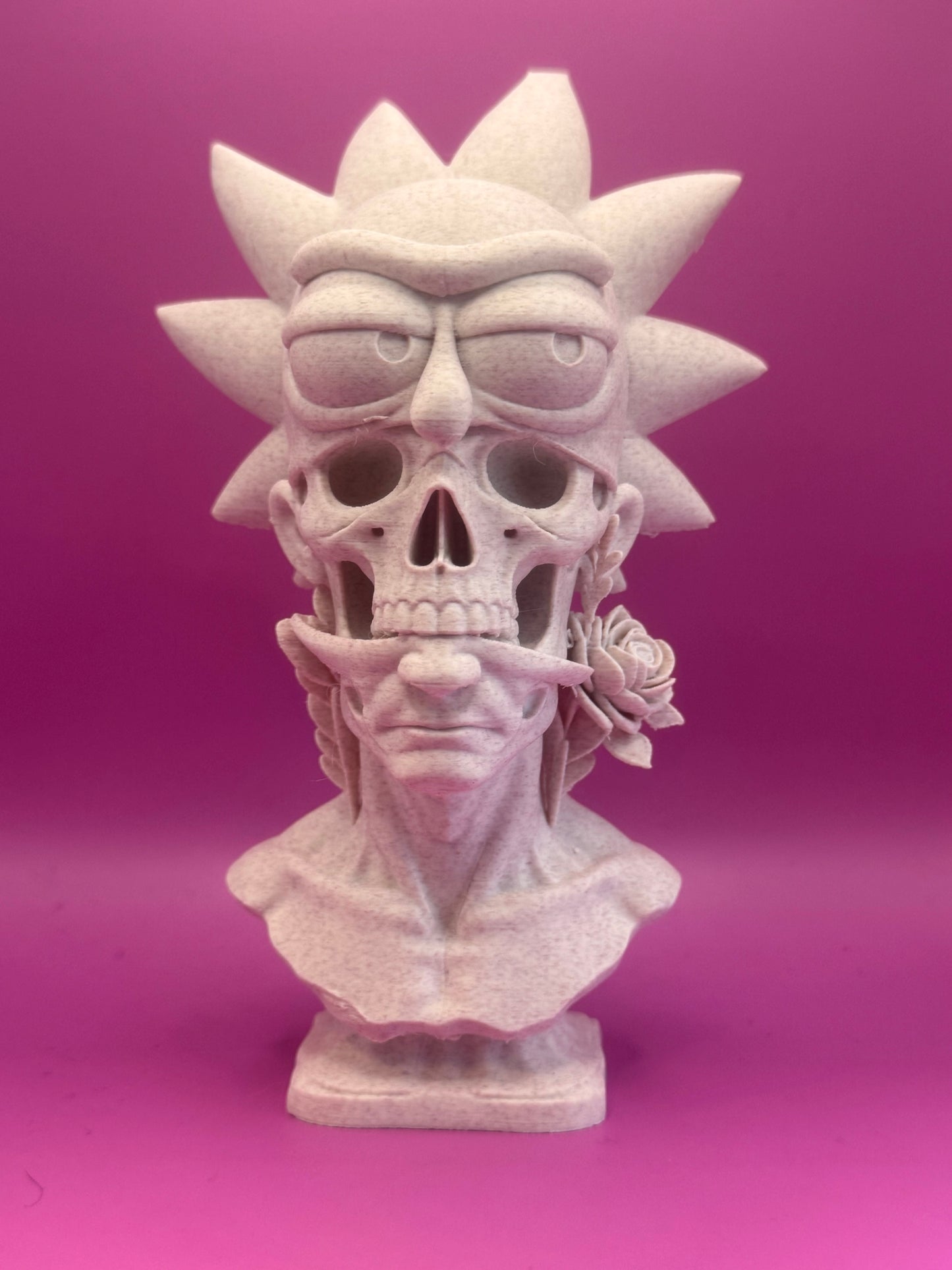Rick Sanchez Artistic Skull – 15cm Marble Edition 3D Printed Bust | 3DPrintica