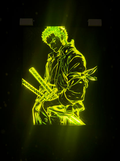 Roronoa Zoro Φωτιζόμενη Κορνίζα  | 3DPrintica Exclusive