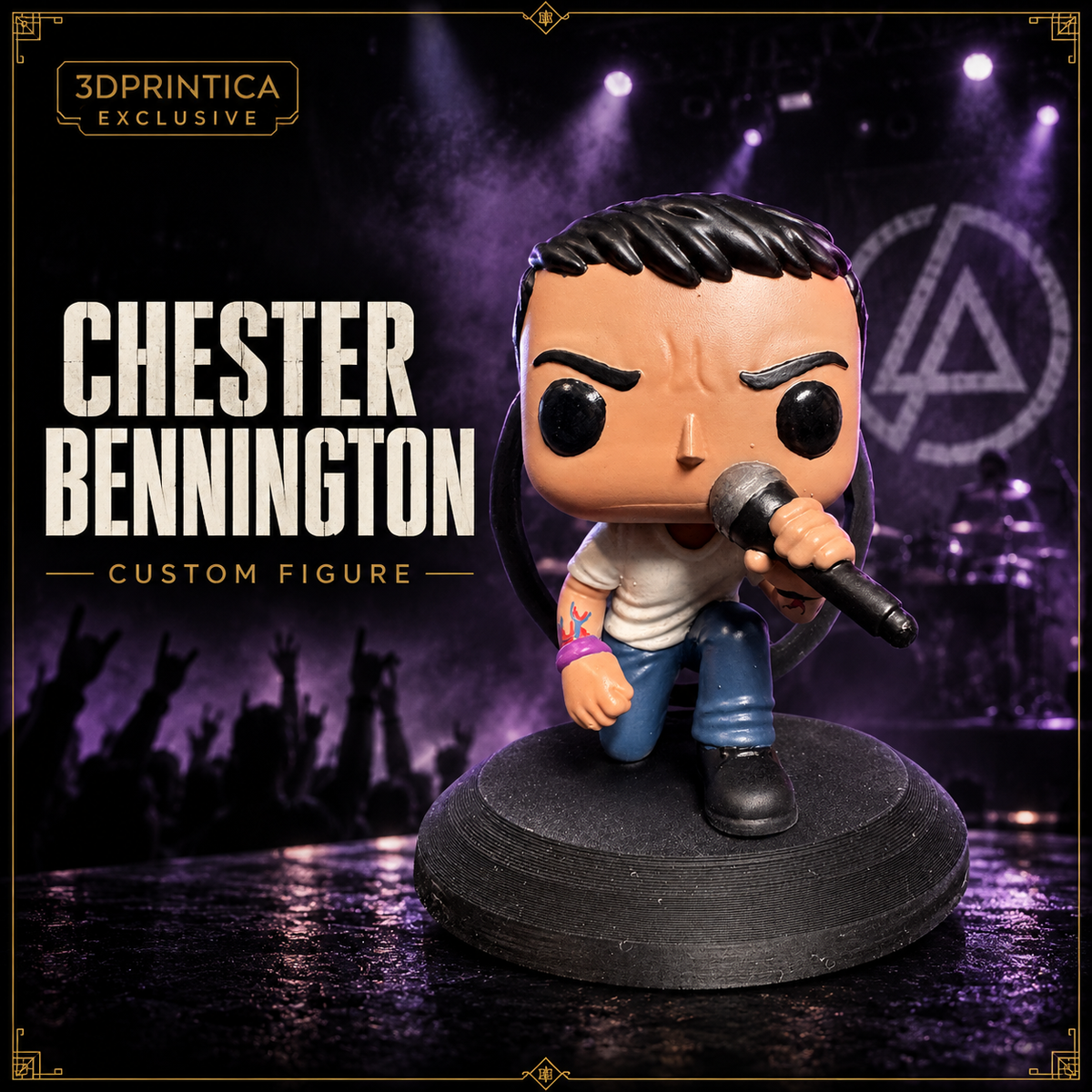 Chester Bennington – Funko-Style Figure — custom handmade figure by 3DPrintica