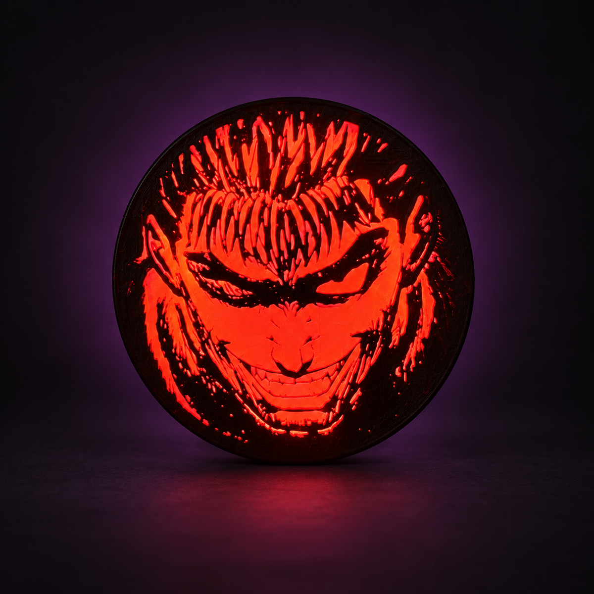 Guts • Berserk — Portrait — Relief LED Lightbox