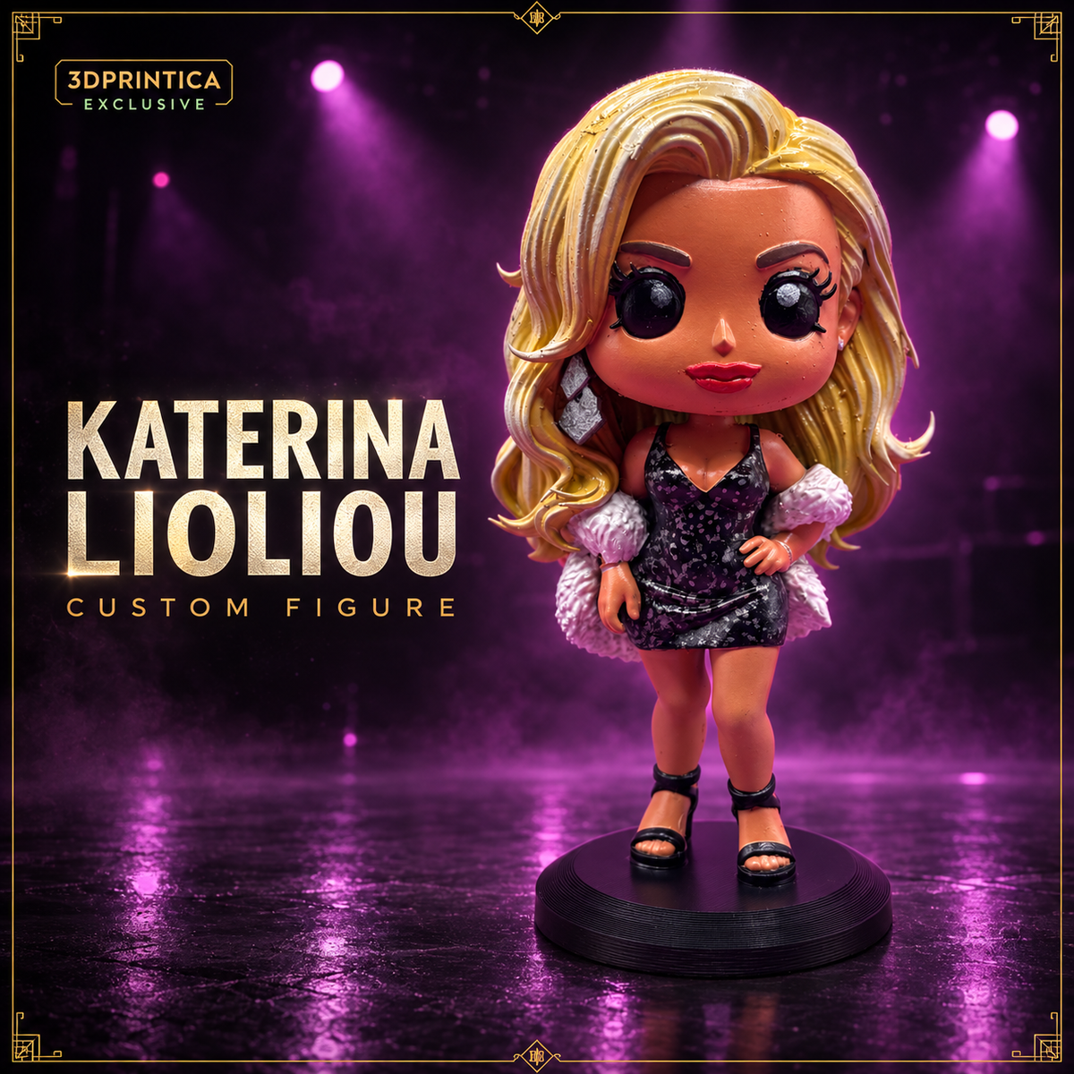 Katerina Lioliou Custom Funko-Style Figure — custom handmade figure by 3DPrintica