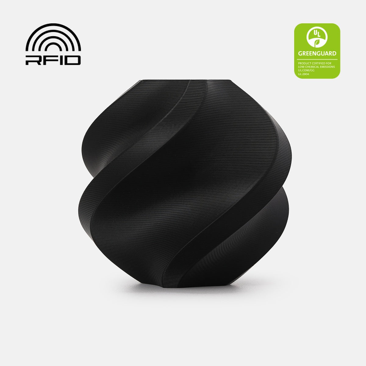 Bambu Lab PETG Matte — Refill 1kg — Black (35101) · επίσημο δείγμα χρώματος Bambu Lab