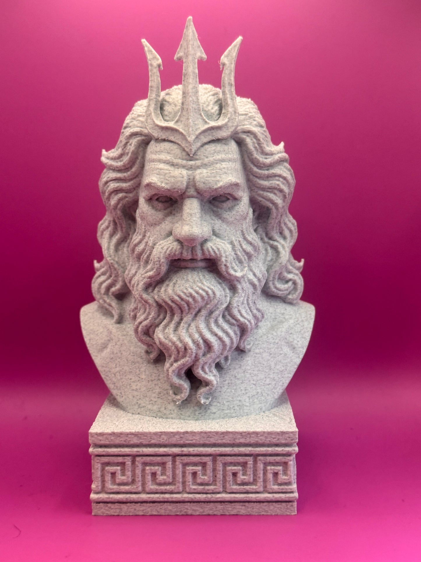 Poseidon God of the Sea – 15cm Marble Edition 3D Printed Bust | 3DPrintica