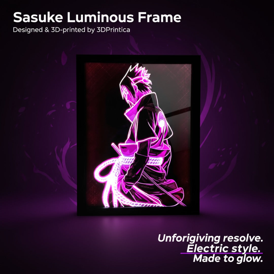 SASUKE - NARUTO Φωτιζόμενη Κορνίζα | 3DPrintica Exclusive