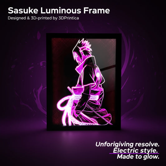 SASUKE - NARUTO Φωτιζόμενη Κορνίζα | 3DPrintica Exclusive