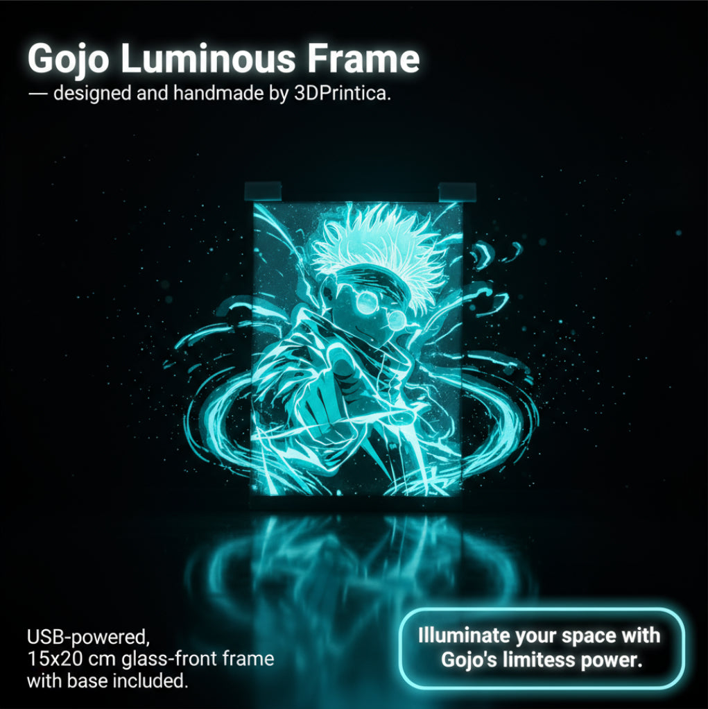 GOJO - JUJUTSU KAISEN Φωτιζόμενη Κορνίζα | 3DPrintica Exclusive