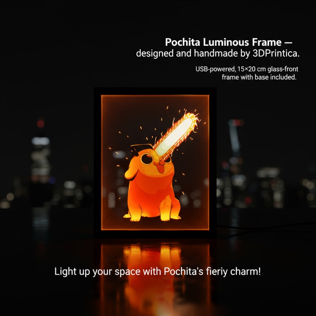 POCHITA - CHAINSAW MAN Φωτιζόμενη Κορνίζα | 3DPrintica Exclusive