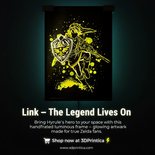 LINK - THE LEGEND OF ZELDA Φωτιζόμενη Κορνίζα | 3DPrintica Exclusive