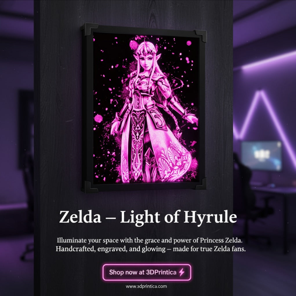 ZELDA - THE LEGEND OF ZELDA Φωτιζόμενη Κορνίζα | 3DPrintica Exclusive