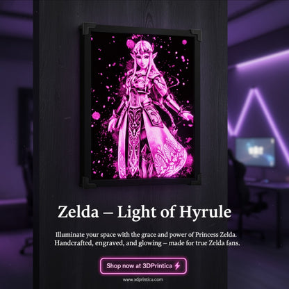ZELDA - THE LEGEND OF ZELDA Φωτιζόμενη Κορνίζα | 3DPrintica Exclusive