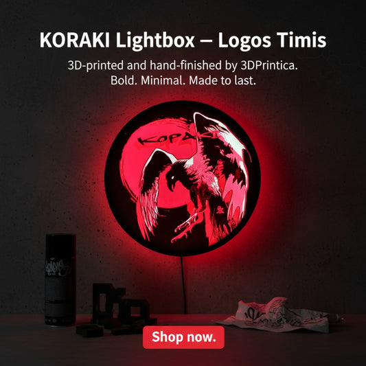 ΚΟΡΑΚΗ – ΛΟΓΟΣ ΤΙΜΗΣ Ανάγλυφο Φωτιστικό | 3DPrintica