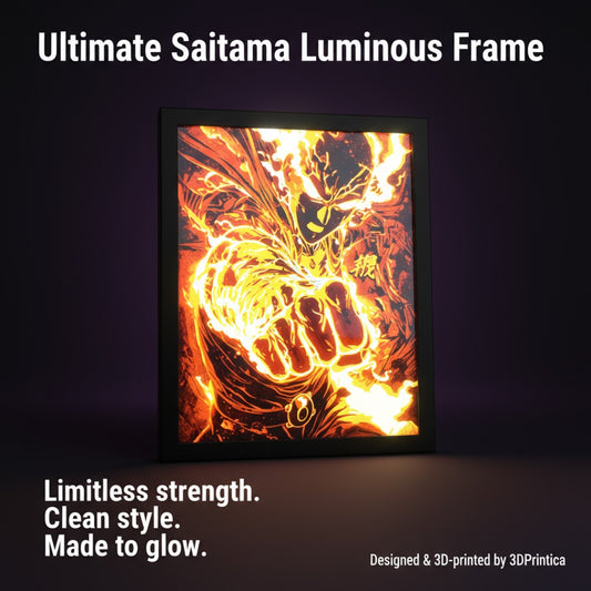 ULTIMATE SAITAMA - ONE PUNCH MAN Φωτιζόμενη Κορνίζα | 3DPrintica Exclusive