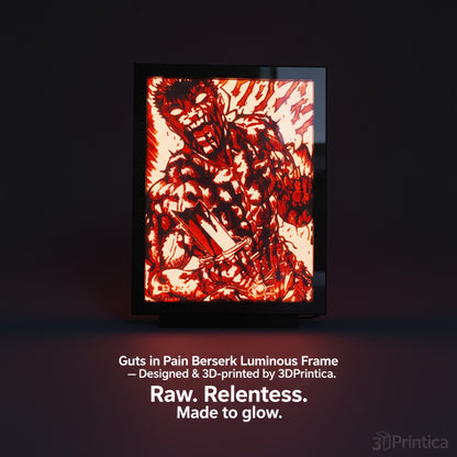 Guts in Pain • Berserk — Luminous Art Φωτιζόμενη Κορνίζα