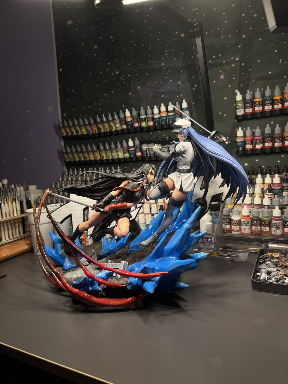 Akame vs Esdeath — actual hand-painted diorama, workshop detail 1