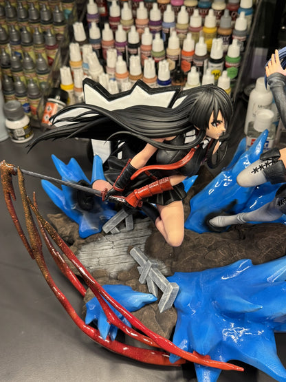 Akame vs Esdeath — actual hand-painted diorama, workshop detail 8