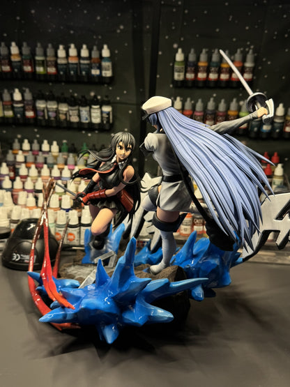 Akame vs Esdeath — actual hand-painted diorama, workshop detail 3