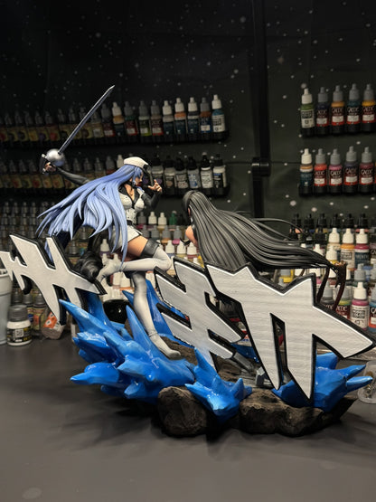 Akame vs Esdeath — actual hand-painted diorama, workshop detail 4